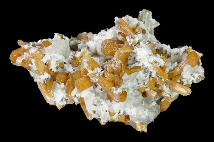 Orange Stilbite and Calcite Association - Strzegom, Poland #148408